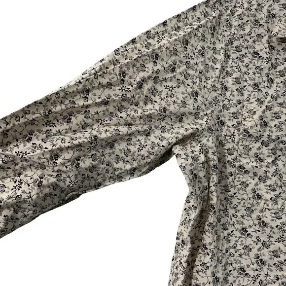 Denim Supply Ralph Lauren Mens Cream Black Floral Long Sleeve Button Shirt XL - Picture 2 of 5